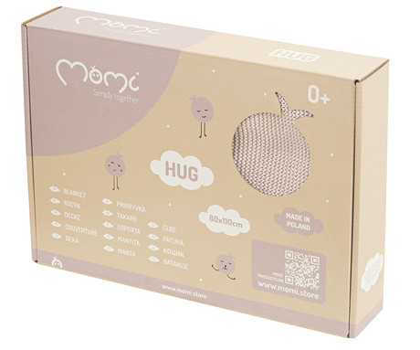 MoMi HUG otroška odeja, kakovostna tkanina, varna za kožo, 50% bombaž, 50% bambus, 110x80cm, roza