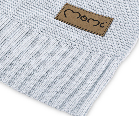 MoMi HUG otroška odeja, kakovostna tkanina, varna za kožo, 50% bombaž, 50% bambus, 110x80cm, siva