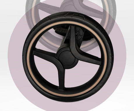 MoMi MIYA otroški voziček, zložljiv, nastavljiv, streha, 5-točkovni varnostni pas, košara, prevleka za noge, trpežna EVA kolesa, nožna zavora, +dodatki, 110x97x59cm, bež-črn