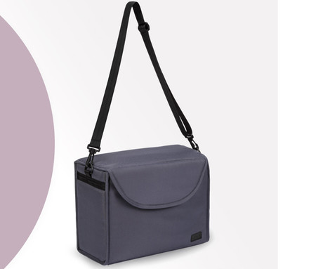 MoMi AKIRA otroški voziček, zložljiv, nastavljiv, streha z oknom, 5-točkovni varnostni pas, košara, torba, trpežna EVA kolesa, nožna zavora, +dodatki, 102.5x80x51cm, sivo-črn