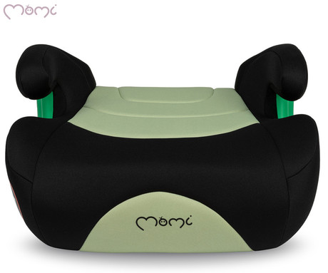 MoMi VENKO otroški avtosedež, ISOFIX, i-SIZE, mehko oblazinjenje, širok sedež, mrežasta tkanina, za otroke 135-150cm, 40x42x20cm, zeleno-črn