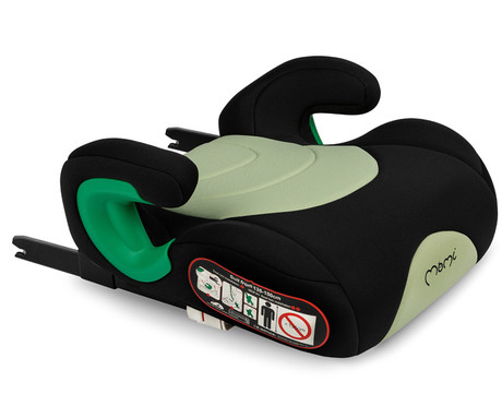 MoMi VENKO otroški avtosedež, ISOFIX, i-SIZE, mehko oblazinjenje, širok sedež, mrežasta tkanina, za otroke 135-150cm, 40x42x20cm, zeleno-črn