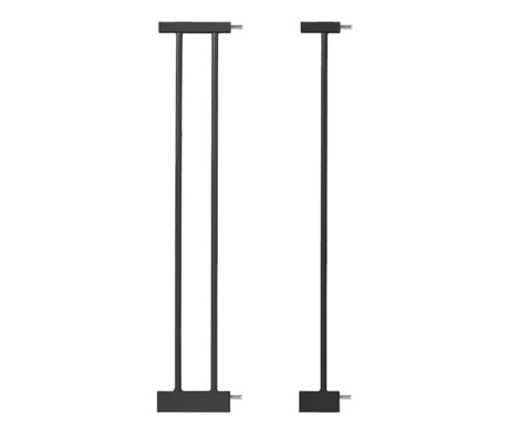 MoMi PAXI otroška ograja / pregrada, varnostna, 2x podaljšek, prilagodljiva velikost, dvojna ključavnica, samodejno zapiranje, odpiranje v obe smeri,  od 75 cm do 103 cm, črna