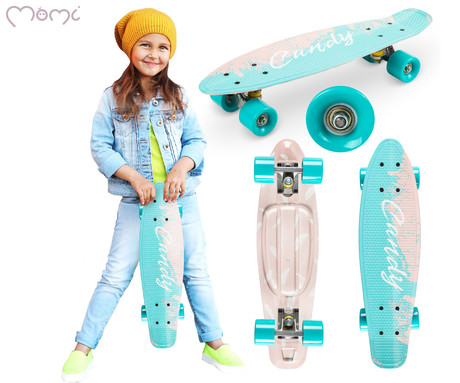 MoMi QKIDS GALAXY otroška rolka, ABEC-9 ležaji, trpežni materiali, okvir iz aluminija, protizdrsna podlaga, ultra lahka teža, modra (Light Blue)