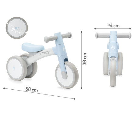 MoMi TEDI otroško kolo / poganjalec, notranja in zunanja uporaba, trojna kolesa, nedrseči ročaji, trden okvir, lahka teža, 56x36x24 cm, moder