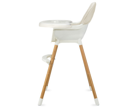 MoMi REKI 3v1 otroški stol, za hranjenje, podpora hrbta, opora za noge, varnostni pasovi, nastavljiv dvojni pladenj, držalo za skodelico, igrača, enostavno čiščenje, 93-67.5x60x54cm, bež