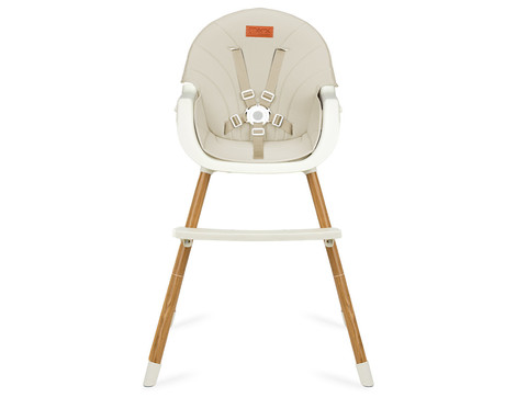 MoMi REKI 3v1 otroški stol, za hranjenje, podpora hrbta, opora za noge, varnostni pasovi, nastavljiv dvojni pladenj, držalo za skodelico, igrača, enostavno čiščenje, 93-67.5x60x54cm, bež