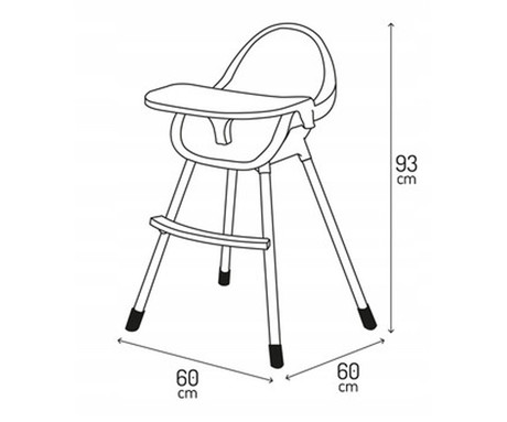 MoMi REKI 3v1 otroški stol, za hranjenje, podpora hrbta, opora za noge, varnostni pasovi, nastavljiv dvojni pladenj, držalo za skodelico, igrača, enostavno čiščenje, 93-67.5x60x54cm, bež