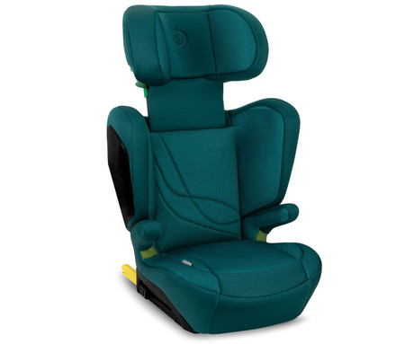 MoMi MEI otroški avtosedež, ISOFIX, nastavljiva višina, mehko oblazinjenje, širok sedež, mrežasta tkanina, za otroke 100-150cm, 84-63.5x51x49cm, zelen