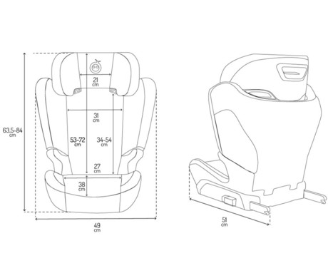 MoMi MEI otroški avtosedež, ISOFIX, nastavljiva višina, mehko oblazinjenje, širok sedež, mrežasta tkanina, za otroke 100-150cm, 84-63.5x51x49cm, zelen