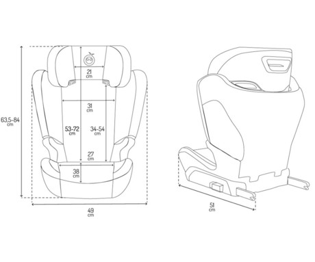 MoMi MEI otroški avtosedež, ISOFIX, nastavljiva višina, mehko oblazinjenje, širok sedež, mrežasta tkanina, za otroke 100-150cm, 84-63.5x51x49cm, rdeč