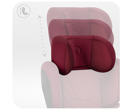 MoMi MEI otroški avtosedež, ISOFIX, nastavljiva višina, mehko oblazinjenje, širok sedež, mrežasta tkanina, za otroke 100-150cm, 84-63.5x51x49cm, rdeč