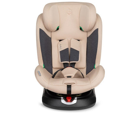MoMi EMI otroški avtosedež, ISOFIX, TOP TETHER, 360° rotacija, nastavljiva višina, nastavljiv naklon, mehko oblazinjenje, širok sedež, mrežasta tkanina, za otroke 40-150cm, 84-63.5x51x49cm, bež