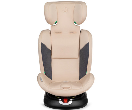 MoMi EMI otroški avtosedež, ISOFIX, TOP TETHER, 360° rotacija, nastavljiva višina, nastavljiv naklon, mehko oblazinjenje, širok sedež, mrežasta tkanina, za otroke 40-150cm, 84-63.5x51x49cm, bež