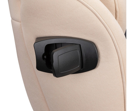 MoMi EMI otroški avtosedež, ISOFIX, TOP TETHER, 360° rotacija, nastavljiva višina, nastavljiv naklon, mehko oblazinjenje, širok sedež, mrežasta tkanina, za otroke 40-150cm, 84-63.5x51x49cm, bež