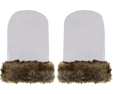 MoMi HANDMUFFS rokavice za voziček, univerzalne, vodoodporne, snemljivo krzno, sive