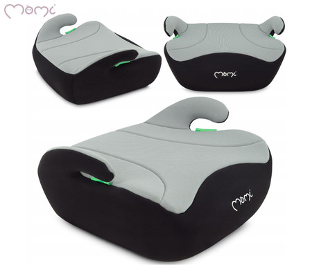 MoMi LIKO otroški avtosedež / booster, i-SIZE, univerzalni, EPA penasto mehko oblazinjenje, HDPE trpežna plastika, ergonomski ročaji, pralna tkanina, za otroke 125-150cm, 39x43x20cm, črno-siv