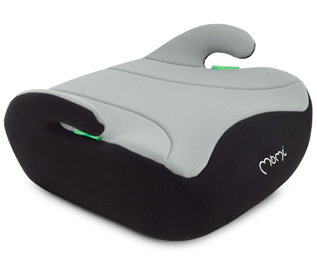 MoMi LIKO otroški avtosedež / booster, i-SIZE, univerzalni, EPA penasto mehko oblazinjenje, HDPE trpežna plastika, ergonomski ročaji, pralna tkanina, za otroke 125-150cm, 39x43x20cm, črno-siv