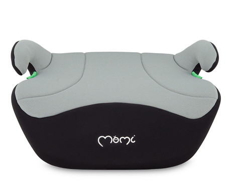 MoMi LIKO otroški avtosedež / booster, i-SIZE, univerzalni, EPA penasto mehko oblazinjenje, HDPE trpežna plastika, ergonomski ročaji, pralna tkanina, za otroke 125-150cm, 39x43x20cm, črno-siv